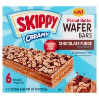 Skippy Creamy Peanut Butter & Chocolate Fudge Wafer Bars, 1.3 oz, 6 count