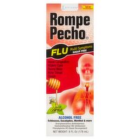 Efficient Rompe Pecho Honey Flavor Flu Multi Symptoms Sugar Free Liquid, 6 fl oz