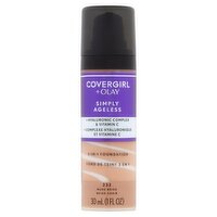 Covergirl + Olay Simply Ageless  232 Nude Beige 3-in-1 Foundation, 1 fl oz