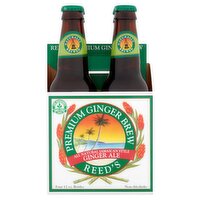 Reed's Premium Ginger Brew All Natural Jamaican Style Ginger Ale, 12 oz, 4 count