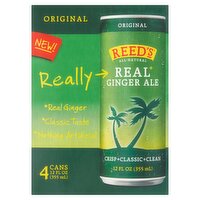 Reed's Original Real Ginger Ale, 4 count, 12 fl oz