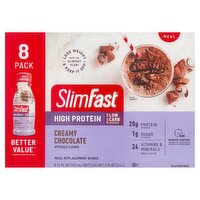 SlimFast High Protein Creamy Chocolate Meal Replacement Shake, 11 fl oz, 8 count