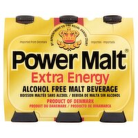 Power Malt Extra Energy Alcohol Free Malt Beverage, 11.2 fl oz, 6 count