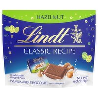 Lindt Classic Recipe Premium Milk Chocolate with Hazelnut Pieces, 30 count, 6 oz