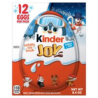 Kinder Joy Sweet Cream Topped with Cocoa Wafer Bites Treat + Toy 3+, .7 oz, 12 count