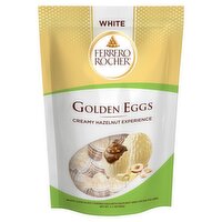 Ferrero Rocher Golden White Chocolate Covered Eggs with Hazelnut and Cocoa Filling, 3.1 oz
