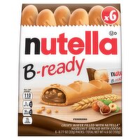 Ferrero Nutella B-ready Crispy Wafer Filled with Nutella, 0.7 oz, 6 count