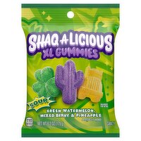 Shaqalicious Green Watermelon, Mixed Berry & Pineapple Sour XL Gummies Candy, 6.2 oz