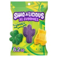 Shaqalicious Sour Green Watermelon, Mixed Berry & Pineapple XL Gummies Candy, 6.2 oz