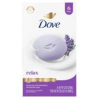 Dove Relax Beauty Bar with Lavender & Chamomile Scent, 3.75 oz, 6 count