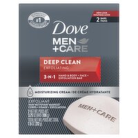 Dove MenplusCare Men's Bar Soap Deep Clean 3.75 oz, 2 Bars, 7.5 Ounce