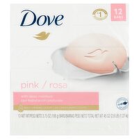 Dove Pink Moisturizing Cream Bars, 3.75 oz, 12 count