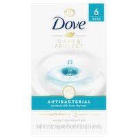 Dove Care & Protect Antibacterial Beauty Bar, 3.75 oz, 6 count