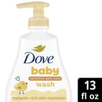 Dove Sensitive Skin Care Melanin-Rich Skin Moisture Baby Wash, 13 fl oz