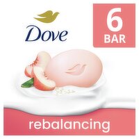 Dove Rebalancing Beauty Bar with White Peach & Rice Milk, 3.75 oz, 6 count