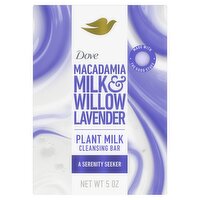 Dove Macadamia Milk & Willow Lavender Plant Milk Cleansing Bar, 5 oz