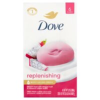 Dove Replenishing Beauty Bar with Dragon Fruit & Coconut Cream Scent, 3.75 oz, 6 count