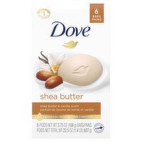 Dove Shea Butter Beauty Bar, 3.75 oz, 6 count