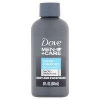 Dove Men+Care Clean Comfort Body and Face Wash, 3 fl oz, 3 Ounce