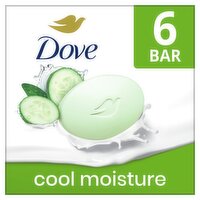 Dove Cool Moisture Beauty Bar with Cucumber & Green Tea Scent, 3.75 oz, 6 count