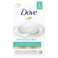 Dove 1/4 Moisturizing Cream Bars, 3.75 oz, 6 count