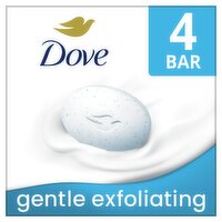 Dove Gentle Exfoliating Beauty Bar with Renewing Exfoliants, 3.75 oz, 4 count, 4 Each