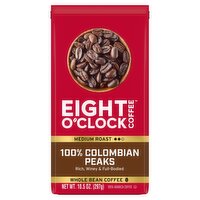 Eight O'Clock Coffee Medium Roast 100% Colombian Peaks Whole Bean Arabica Coffee, 10.5 oz