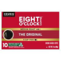 Eight O'Clock Coffee The Original Medium Roast Ground Arabica Coffee K-Cup Pods, 10 count, 3.4 oz