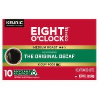 Eight O'Clock Coffee The Original Decaf Medium Roast Coffee K-Cup Pods, 10 count, 3.3 oz