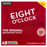 Eight O'Clock Coffee The Original Medium Roast Coffee K-Cup Pods Value Pack, 0.34, 48 count