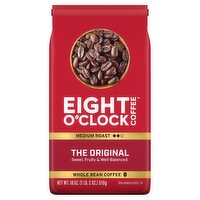 Eight O'clock Coffee Medium Roast The Original Whole Bean 100% Arabica Coffee, 18 oz