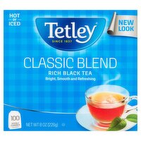 Tetley Classic Blend Rich Black Tea Bags, 100 count, 8 oz, 100 Each