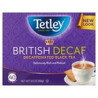 Tetley British Decaf Decaffeinated Black Tea Bags, 40 count, 3.5 oz, 3.5 Ounce