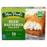 Mrs. Paul's Wild Caught Beer Battered Fish Fillets, 10 count, 19.1 oz