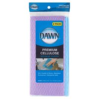 Dawn Premium Cellulose Sponge Cloth, 2 count