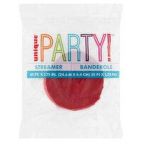 Unique Party! Red Streamer, 81 ft x 1.75 in 