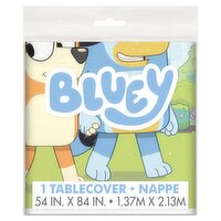 Unique Bluey Plastic Tablecover, 1 count
