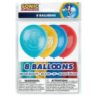 Unique Sonic The Hedgehog 12'' Balloons, 8 count