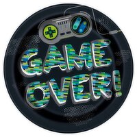 Unique 8 5/8 in. Gamer Birthday Game Over! Plates, 8 count