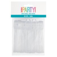 Unique Party! Clear Plastic Mini Tongs, 12 Count