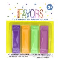 Unique Favors Toy Harmonicas, 3+, 4 count