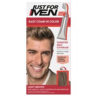 Just For Men Easy Comb-In Color A-25 Light Brown Haircolor Kit, Multiple Application