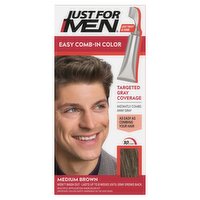 Just For Men Easy Comb-In Color A-35 Medium Brown Haircolor Kit, multiple application