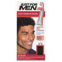 Just For Men Easy Comb-In Color A-60 Jet Black Haircolor Kit, multiple application, 1.2 Ounce