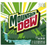 Mountain Dew Soda Citrus 12 Fl Oz, 24 Count