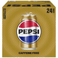Pepsi Caffeine Free Soda Cola 12 Fl Oz, 24 Count, 288 Fluid ounce