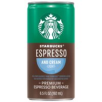 Starbucks Espresso Premium Espresso Beverage Espresso And Cream Light 6.5 Fl Oz