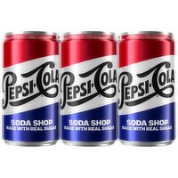 Pepsi Soda Real Sugar Cola 7.5 Fl Oz X 6