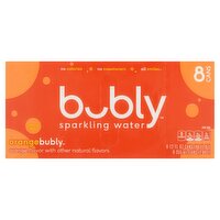 Bubly Orange Sparkling Water, 12 fl oz, 8 count