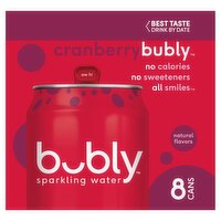 Bubly Cranberry Sparkling Water, 12 fl oz, 8 count
